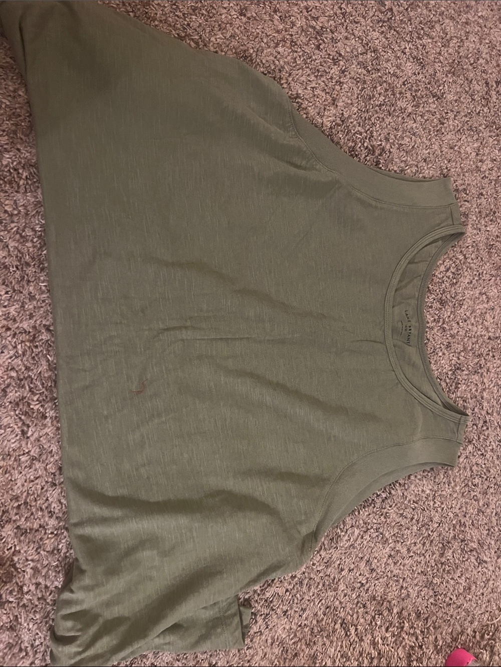 Lane Bryant Olive Tank with Crew Neck